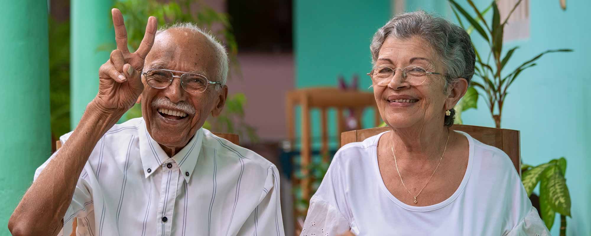 Elderly Hispanic couple